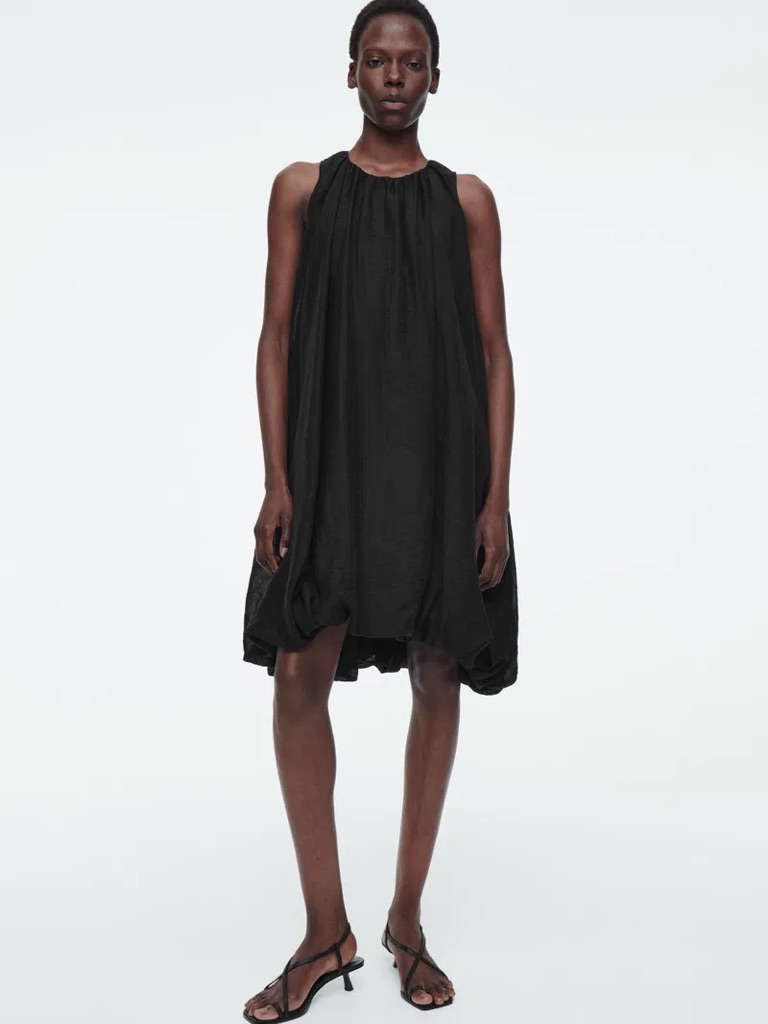 Cos Black Balloon Sleeveless Mini Dress